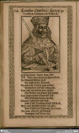 24. Ernestus Churfürst, Hertzog zu Sachsen, in Thüringen und Meissen, [et] c.