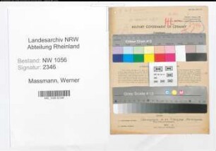 Entnazifizierung Werner Massmann , geb. 30.06.1913 (Angestellter)