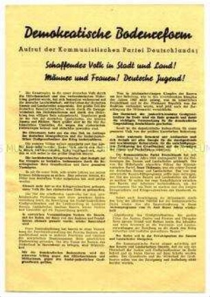 Aufruf der KPD zur Bodenreform