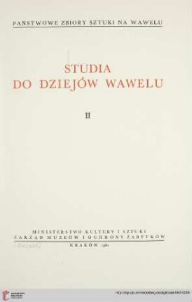 2: Studia do Dziejów Wawelu