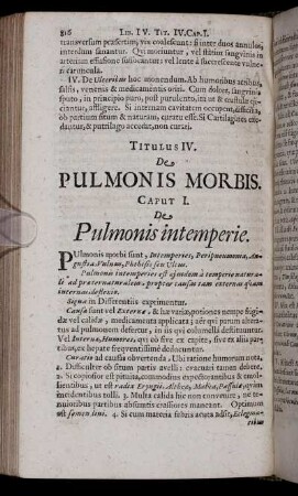 Titulus IV. De Pulmonis Morbis