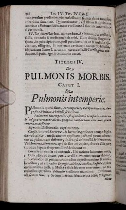 Titulus IV. De Pulmonis Morbis