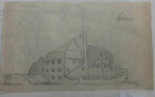 [Wohnhaus mit Nebengebäude in landschaftlicher Umgebung]