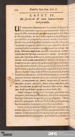 Caput IV. De facilitate & copia Sententiarum comparanda