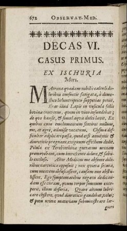 Casus Primus. - Casus Sextus.