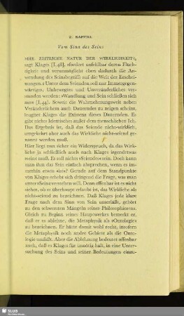 2. Kapitel. Vom Sinn des Seins