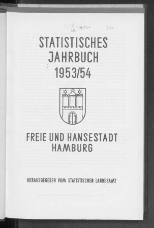 1953/54: Statistisches Jahrbuch