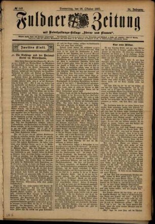 Zweite Ausgabe vom Donnerstag, den 28. Oktober 1897.