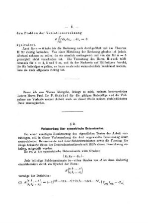 § 2. Vorbemerkung über symmetrische Determinanten.