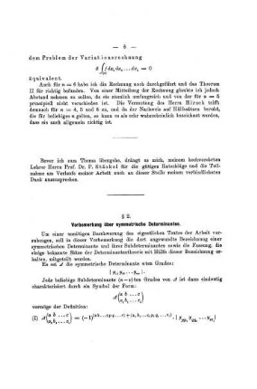 § 2. Vorbemerkung über symmetrische Determinanten.