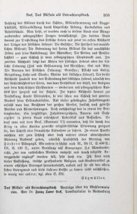 509-510 [Rezension] Reck, Franz Xaver, Das Missale als Betrachtungsbuch; 1. Band