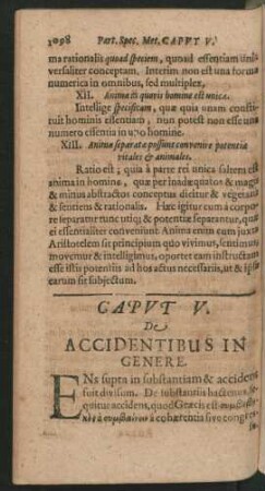 Caput V. De Accidentibus In Genere.