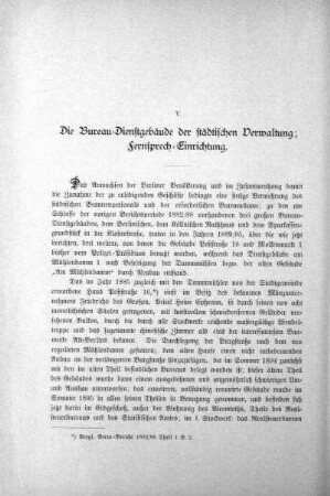 V. Die Bureau-Dienstgebäude der städtischen Verwaltung