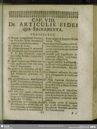Cap. VIII. De Articulis Fidei Qua Sacramenta