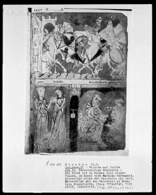 Tristan und Isolde — Zweistreifige Bildseite, Folio 10 recto