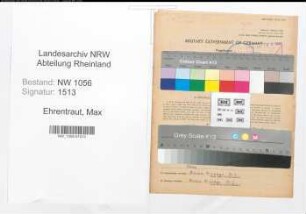 Entnazifizierung Max Ehrentraut , geb. 17.03.1891 (Postbeamter)