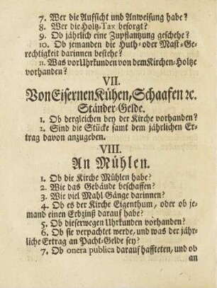 VIII. An Mühlen