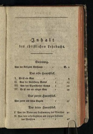 Inhalt des christlichen Lehrbuchs