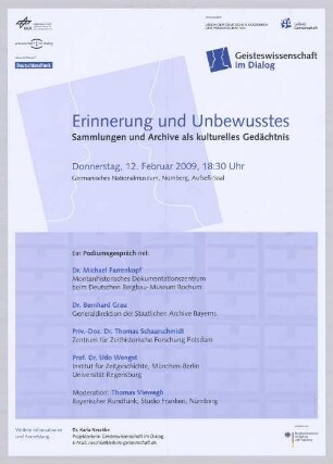 "Erinnerung und Unbewusstes // Sammlungen und Archive als kulturelles Gedächtnis"
