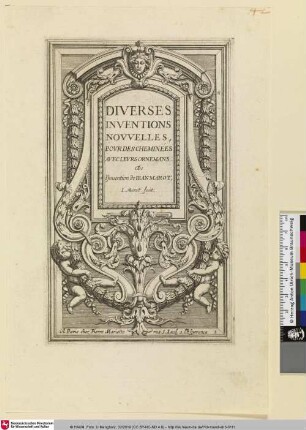 Diverses Inventions nouvelles pour des Cheminées, Titelblatt