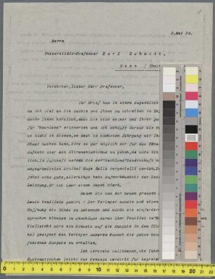 Karl Muth (1867-1944) Nachlass: Briefe von Karl Muth an Carl Schmitt - BSB Ana 390 II.B. Schmitt, Carl