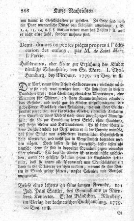 Brief eines Lehrers an seine jungen Freunde. Bd.1.