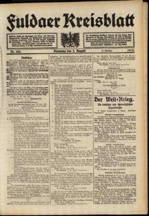 Ausgabe vom Dienstag, den 03. August 1915.