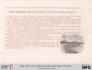Programm einer Exkursion Capri, Pompei, Vesuv