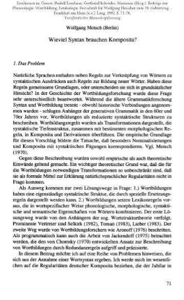 Wieviel Syntax brauchen Komposita?