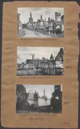 Der zerschossene Kaiserplatz in Comines
