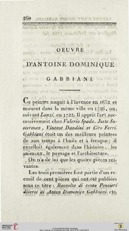Oeuvre d’Antoine Dominique Gabbiani