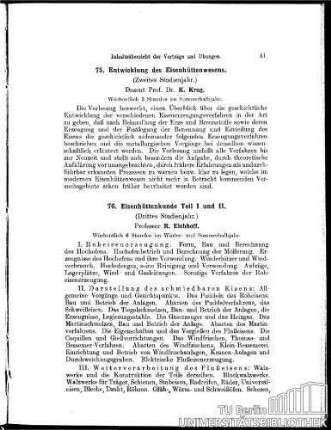 76. Eisenhüttenkunde Teil I und II