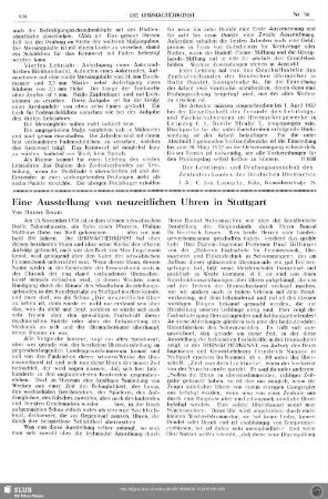 Eine Ausstellung von neuzeitlichen Uhren in Stuttgart