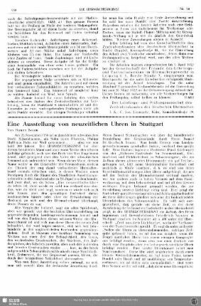 Eine Ausstellung von neuzeitlichen Uhren in Stuttgart