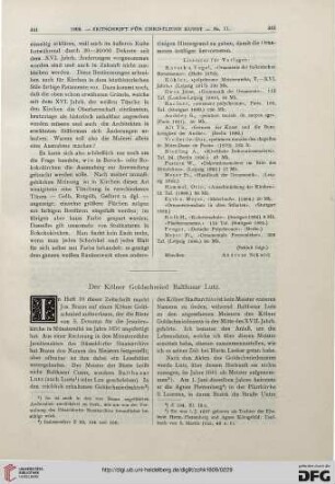 Der Kölner Goldschmied Balthasar Lutz