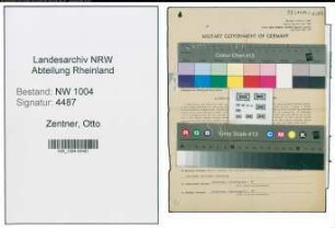 Entnazifizierung Otto Zentner , geb. 24.11.1919 (Kaufmann)