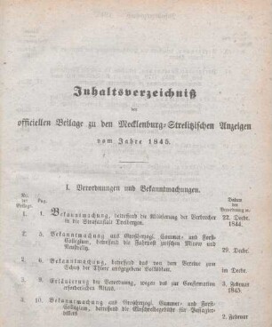 I. Verordnungen und Bekanntmachungen