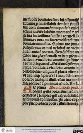 Meditatio ad primam.