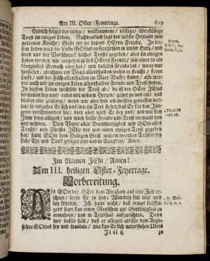Am III. heiligen Oster-Feyertage.