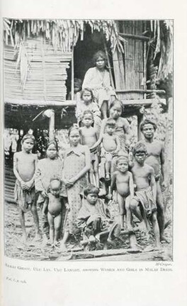 Sakai group, Ulu Lui, Ulu Langat, showing women and girls in Malay dress