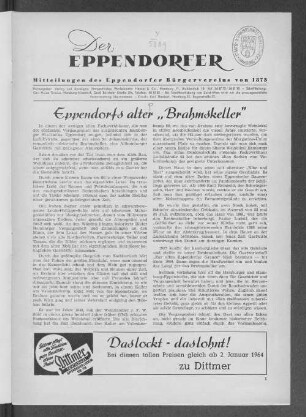 Eppendorfs alter "Brahmskeller"