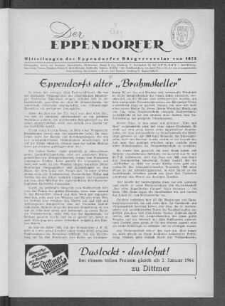 Eppendorfs alter "Brahmskeller"