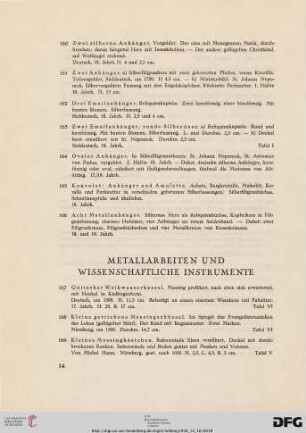 Metallarbeiten und Wissenschaftliche Instrumente (Nr. 167-197)