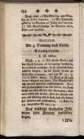 DCCLXXIII. Am 4. Sonntag nach Epiph. Evangelium.