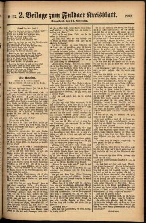 Vierte Ausgabe vom Donnerstag, den 22. November 1900.