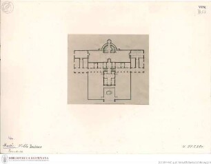 "Le fabbriche e i disegni, con tavole in rame rappresentanti le piante, i prospetti, e gli spaccati; opera divisa in quattro tomi", 3. Teil, Band 2, Tafel XX: Grundriss der Villa Barbaro in Maser mit Architekturdetails