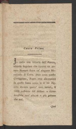 Canto Primo