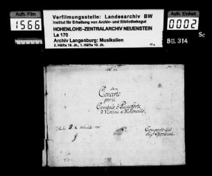 Tommaso Giordani: Concerto / per il / Cembalo ô Pianoforte / 2 Violini e Violoncello / Composto dal / Sig. Giordani / C-dur; Besitzvermerk: Charles Prince de Hohenlohe.