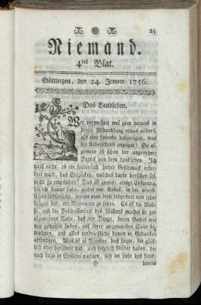 4tes Blat. Göttingen, den 24. Jenner 1756.