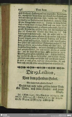 Die 19. Lection, Von dem zehenden Gebot